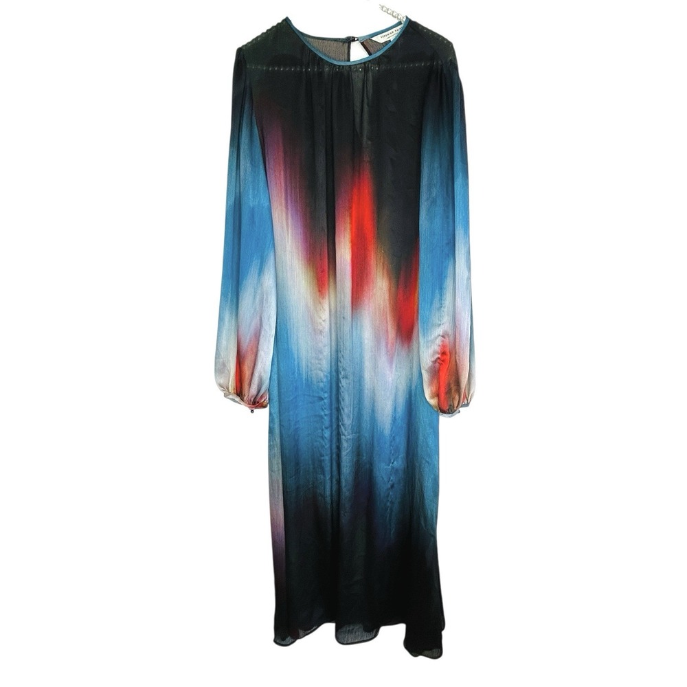 Veronika Maine Ombre Kaftan Dress 14 Abstract Art‎ To Wear Fairy Boho Silky MIdi